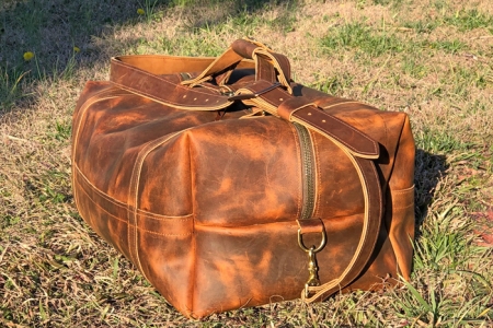 Copper Rough & Tough Leather Duffel Bag