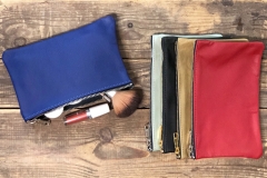 Leather Cosmetic Bag with Metal Zipper